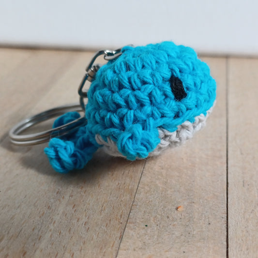 Porte-clés mini baleine bleue