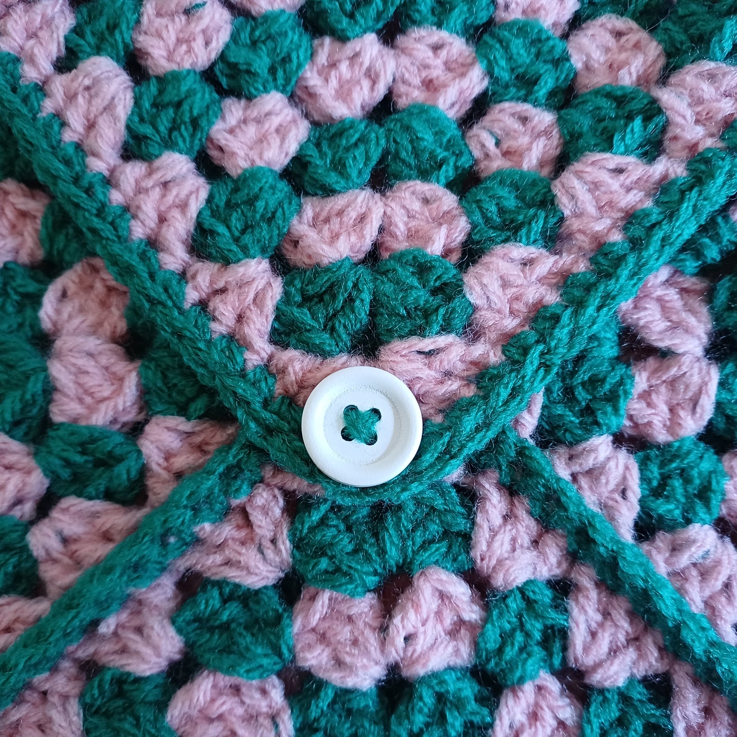 Pochette enveloppe pour livre vert foncé et rose