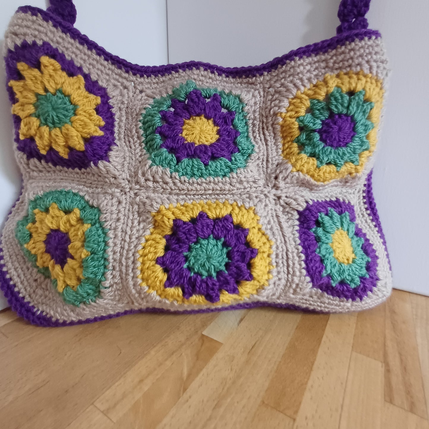 Grand sac bandoulière violet