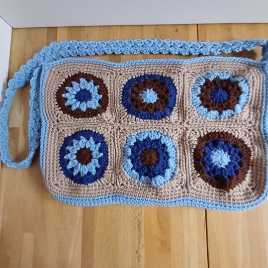 Grand sac bandoulière bleu clair