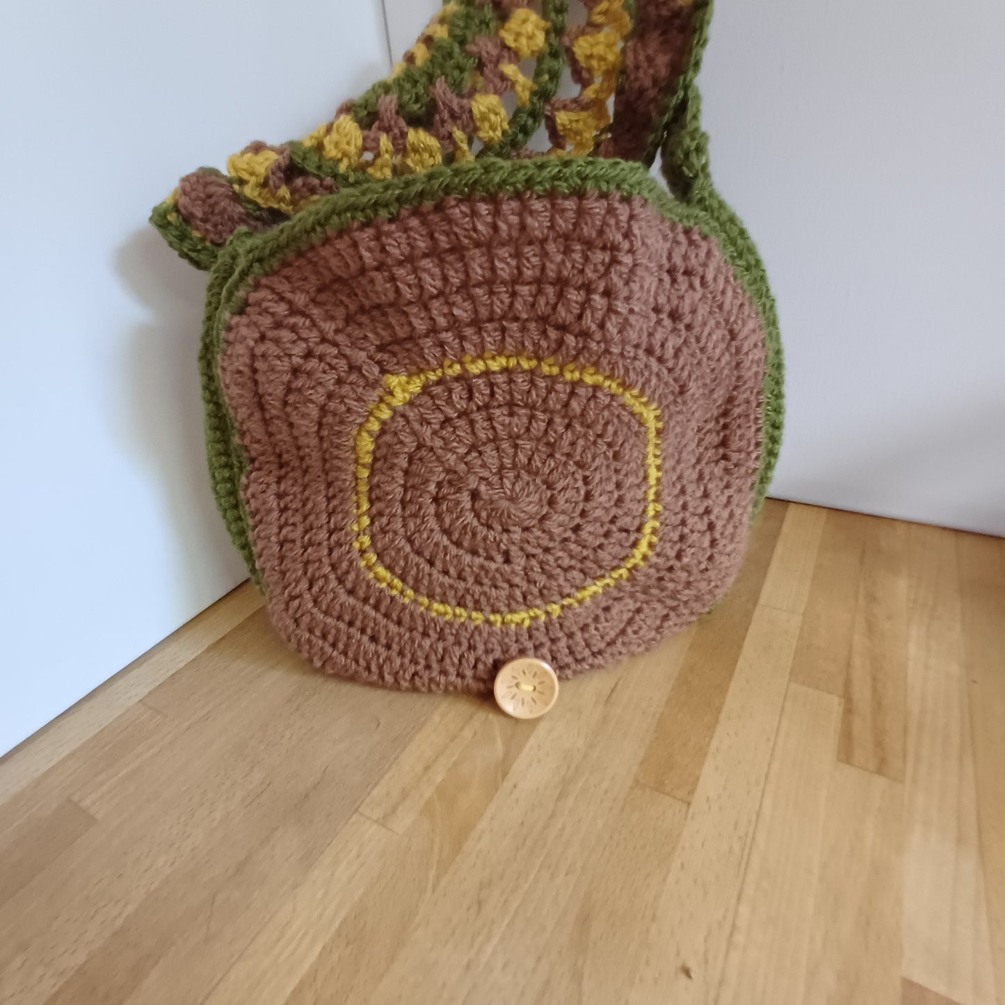 Sac rond mandala marron