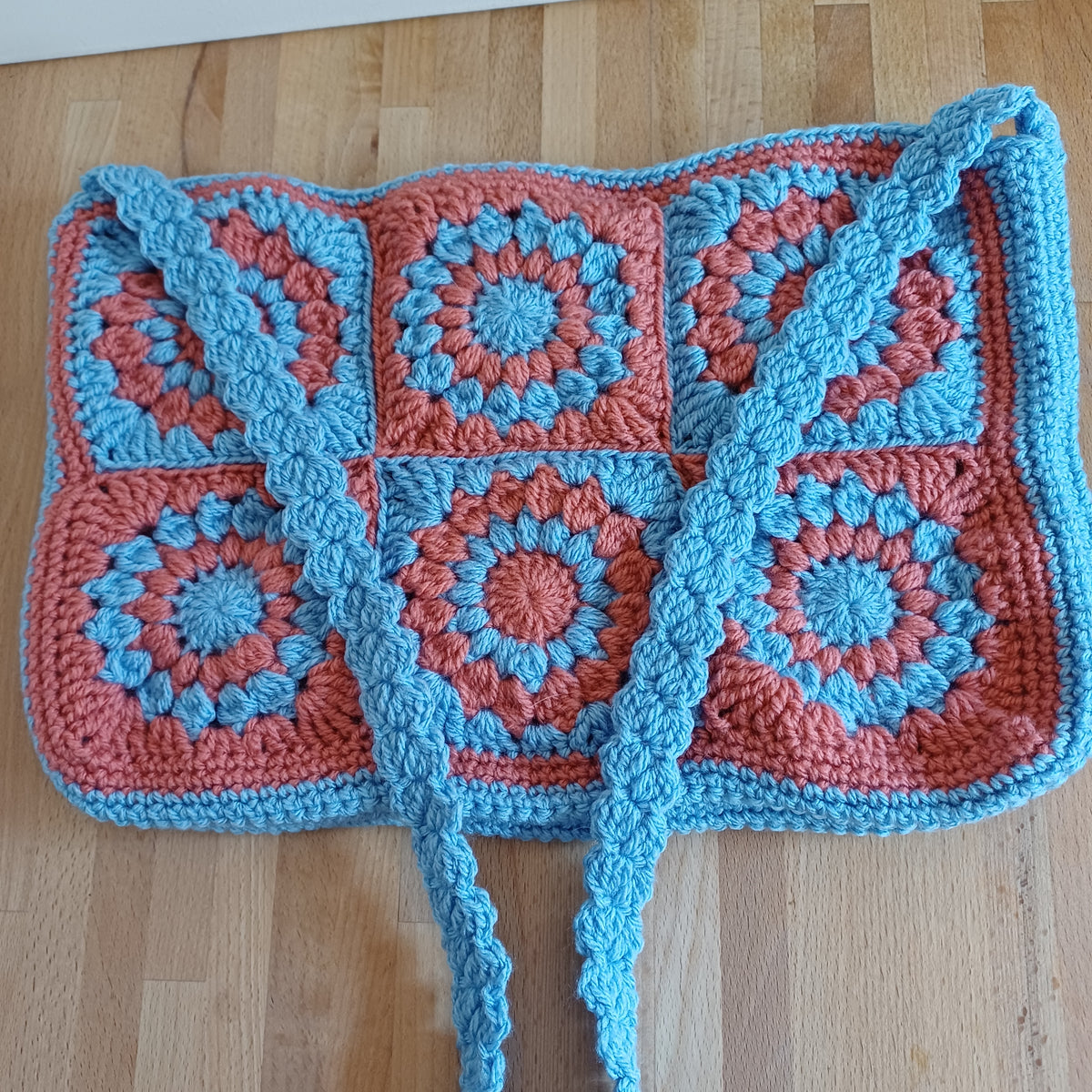 Grand sac bandoulière bleu et orange