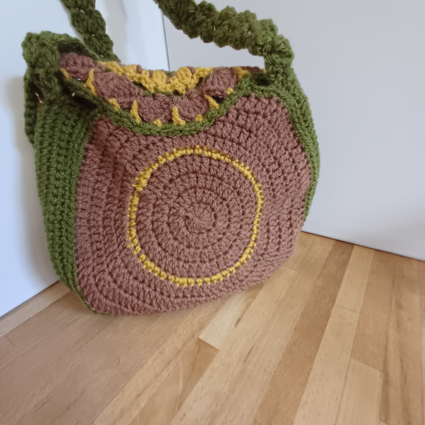 Sac rond mandala marron