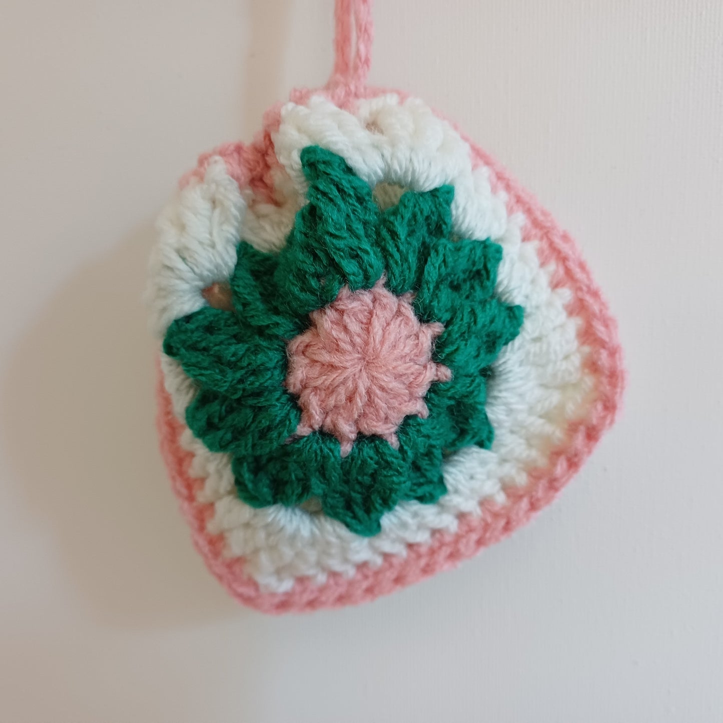 Pochon granny vert foncé et rose