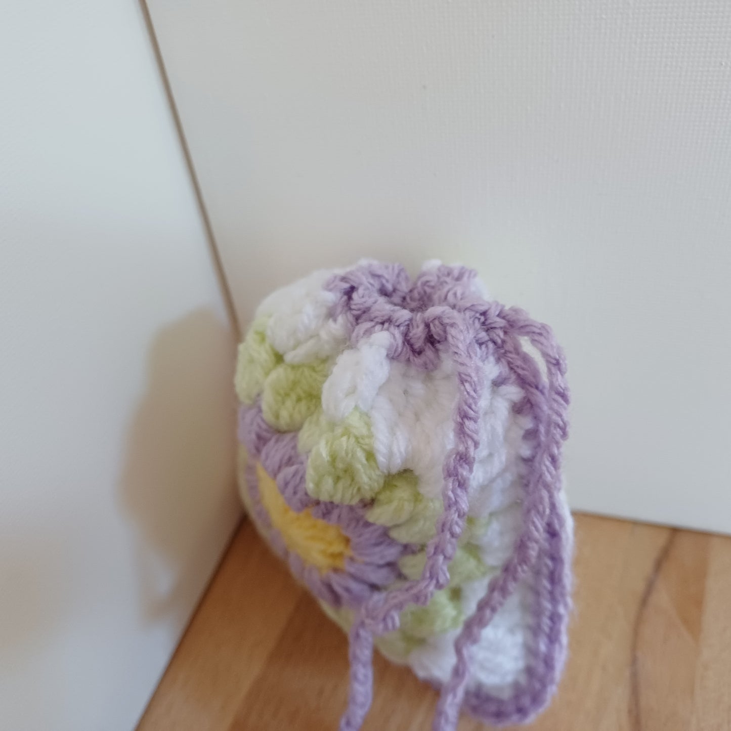 Pochon granny mauve et vert clair