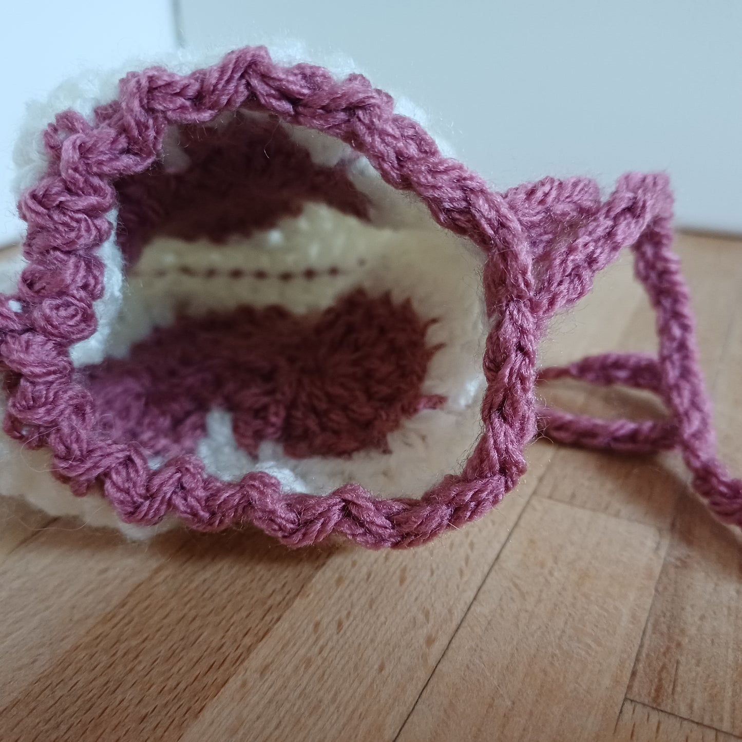 Pochon granny coeur rose foncé