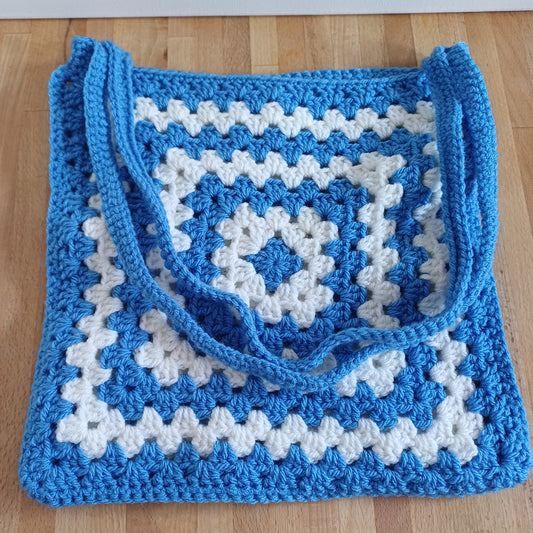 Tote bag bleu et blanc