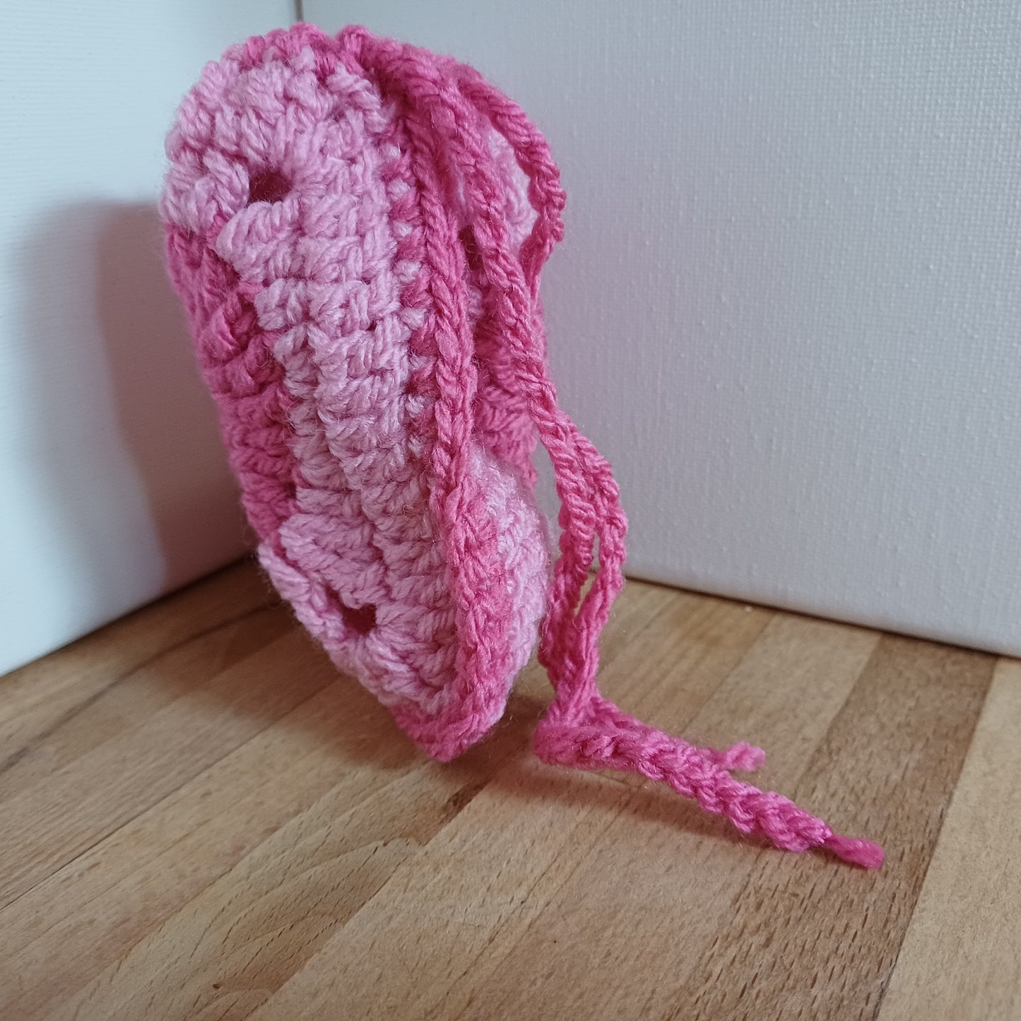 Pochon granny coeur duo de rose