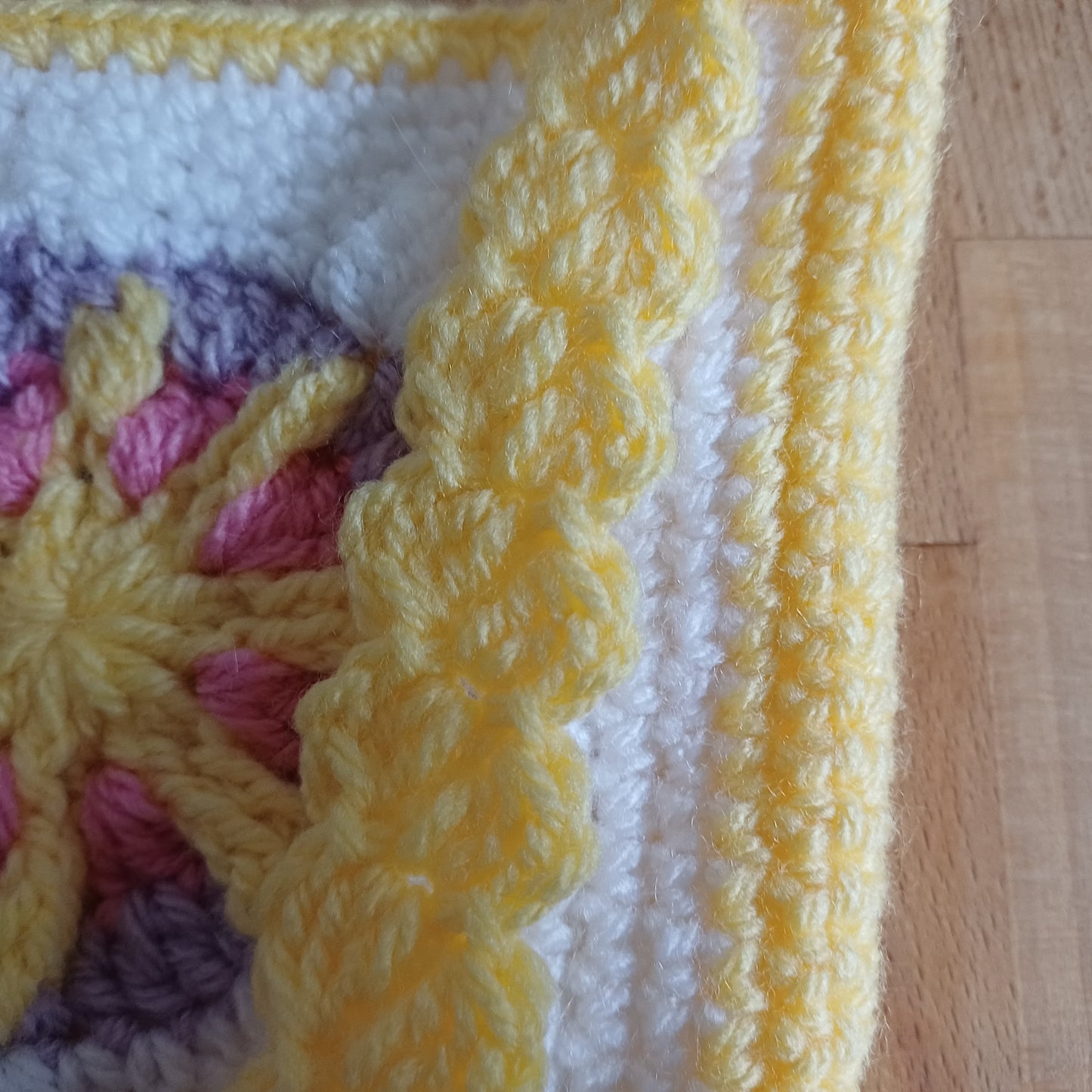 Grand sac bandoulière jaune, violet et rose