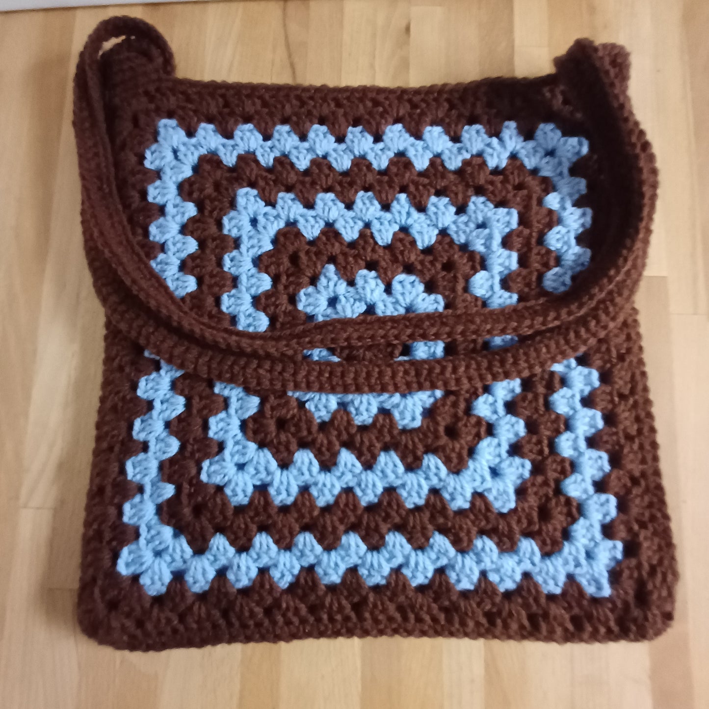 Tote bag marron et bleu