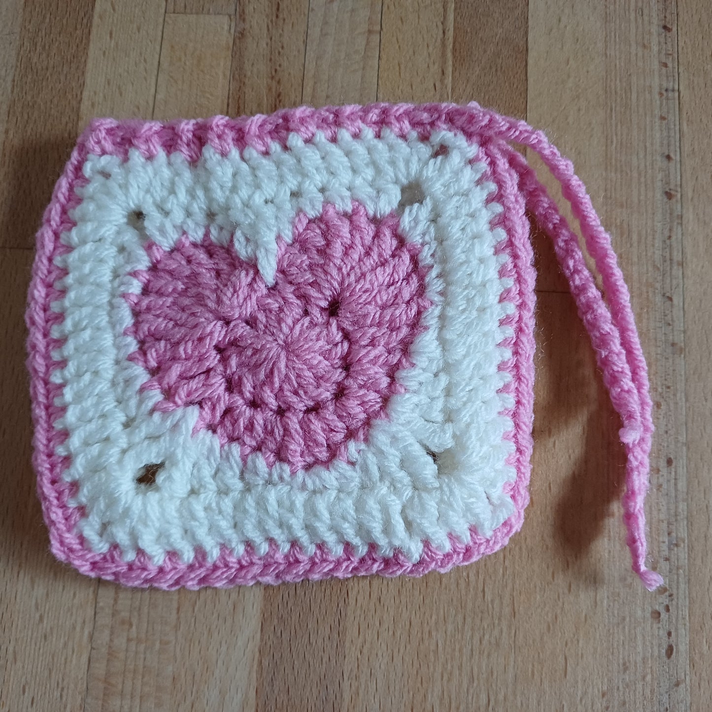 Pochon granny coeur rose