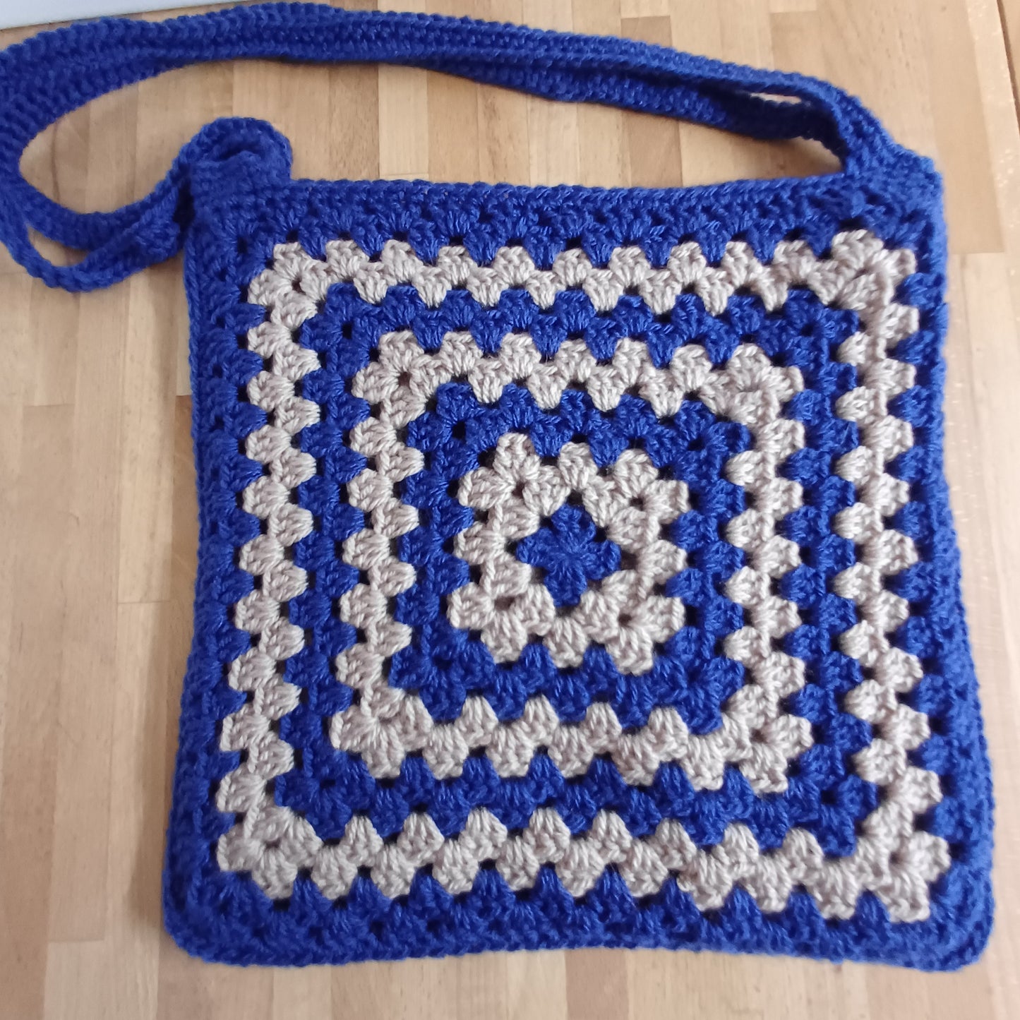 Tote bag bleu et beige