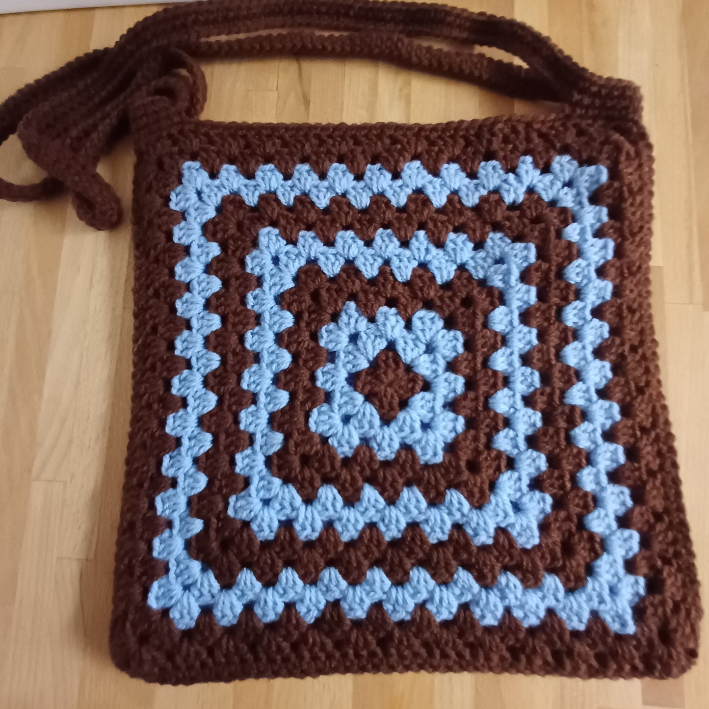 Tote bag marron et bleu