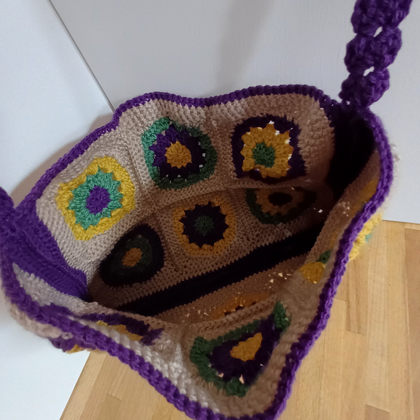 Grand sac bandoulière violet