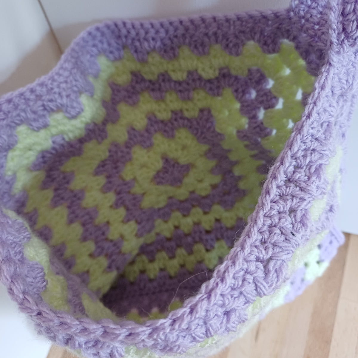 Tote bag mauve et vert clair
