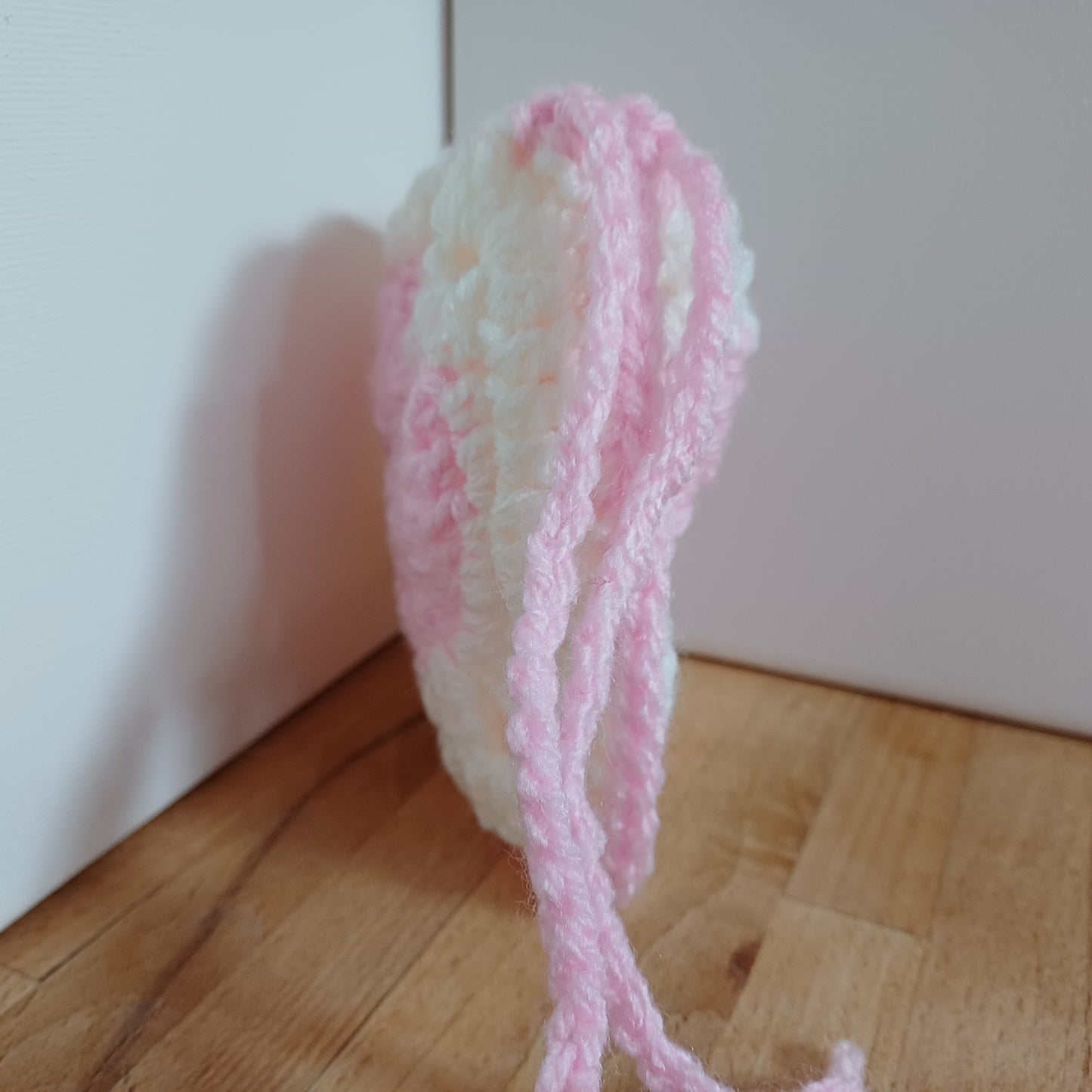 Pochon granny coeur rose pastel