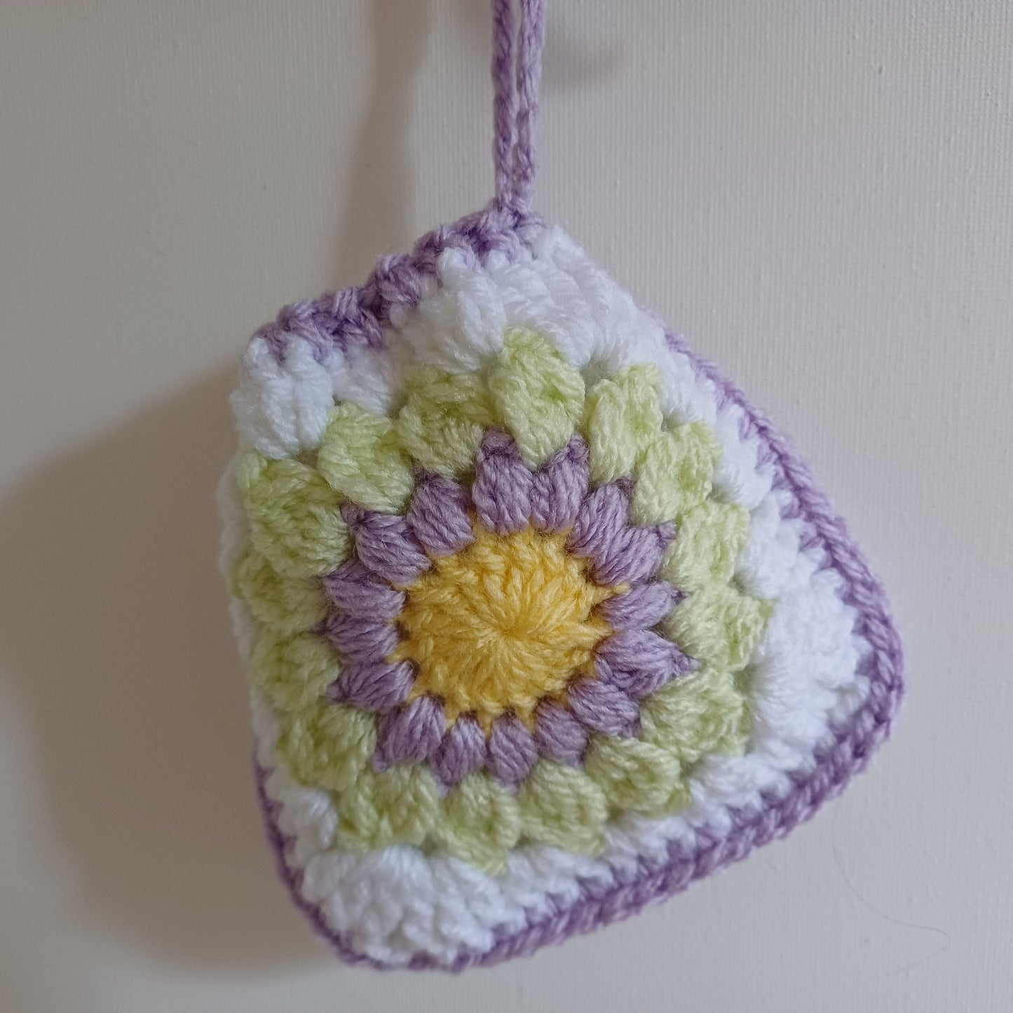 Pochon granny mauve et vert clair