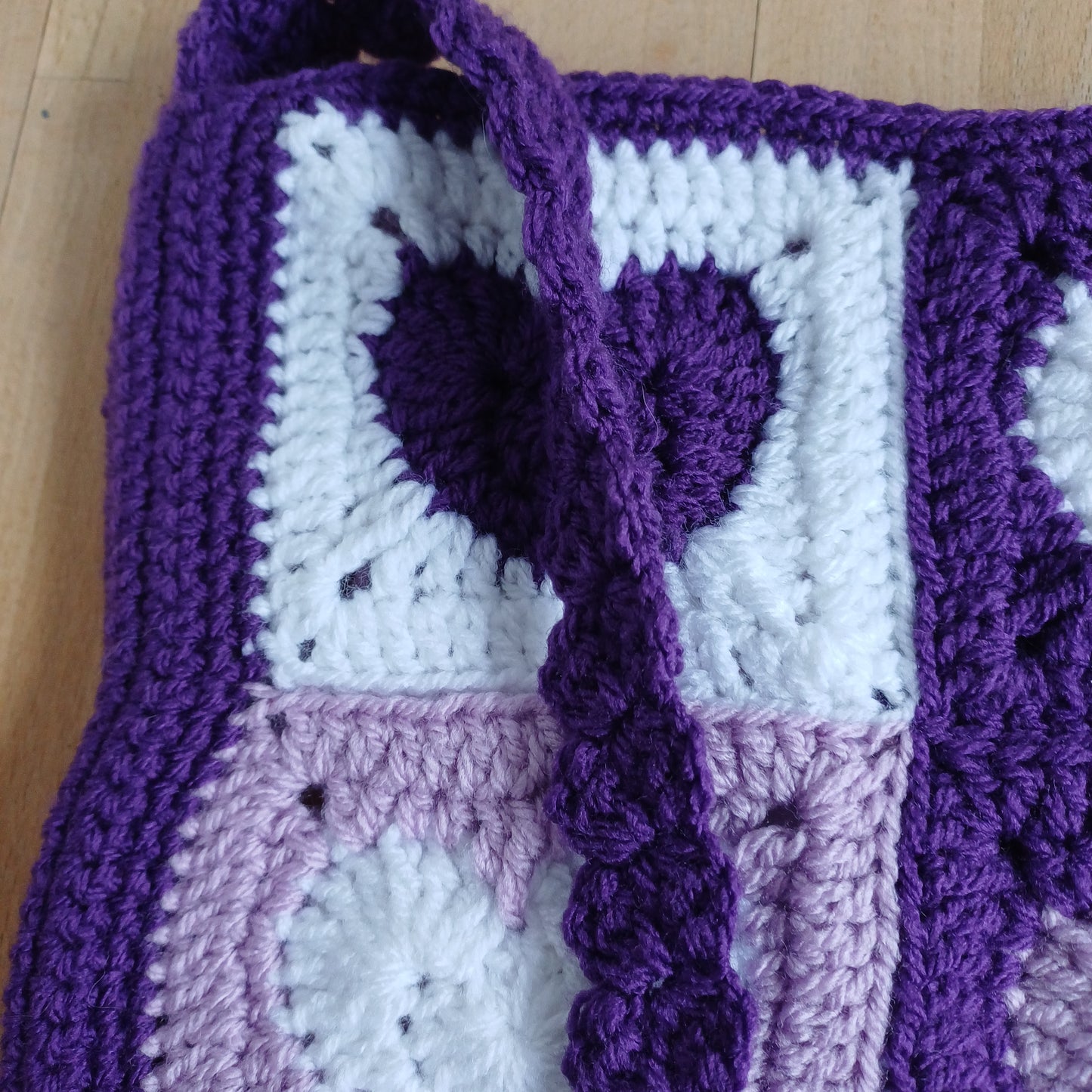 Grand sac bandoulière coeur violet