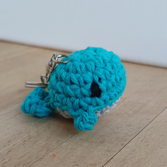 Porte-clés mini baleine turquoise