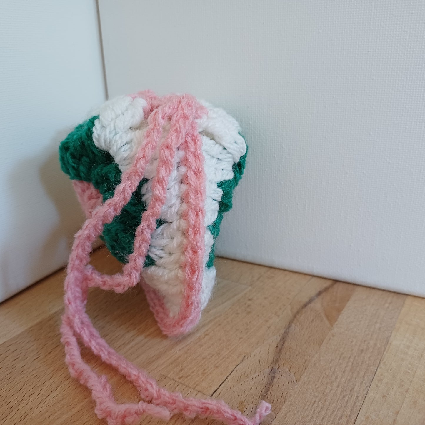 Pochon granny vert foncé et rose