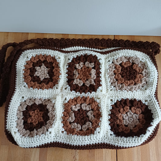 Grand sac bandoulière marron