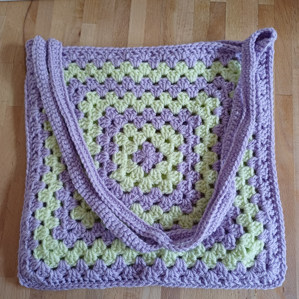 Tote bag mauve et vert clair