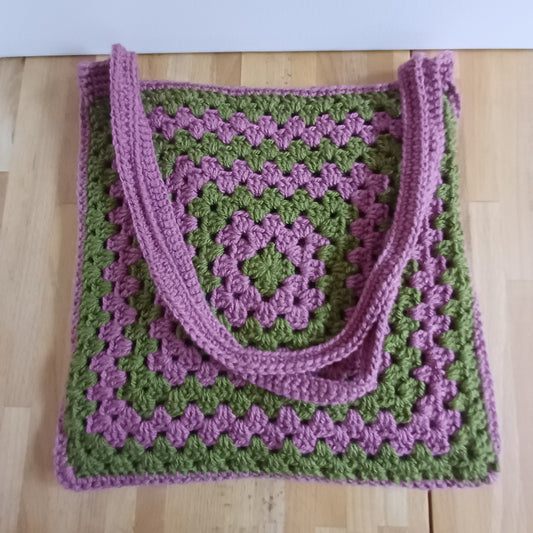 Tote bag rose et vert