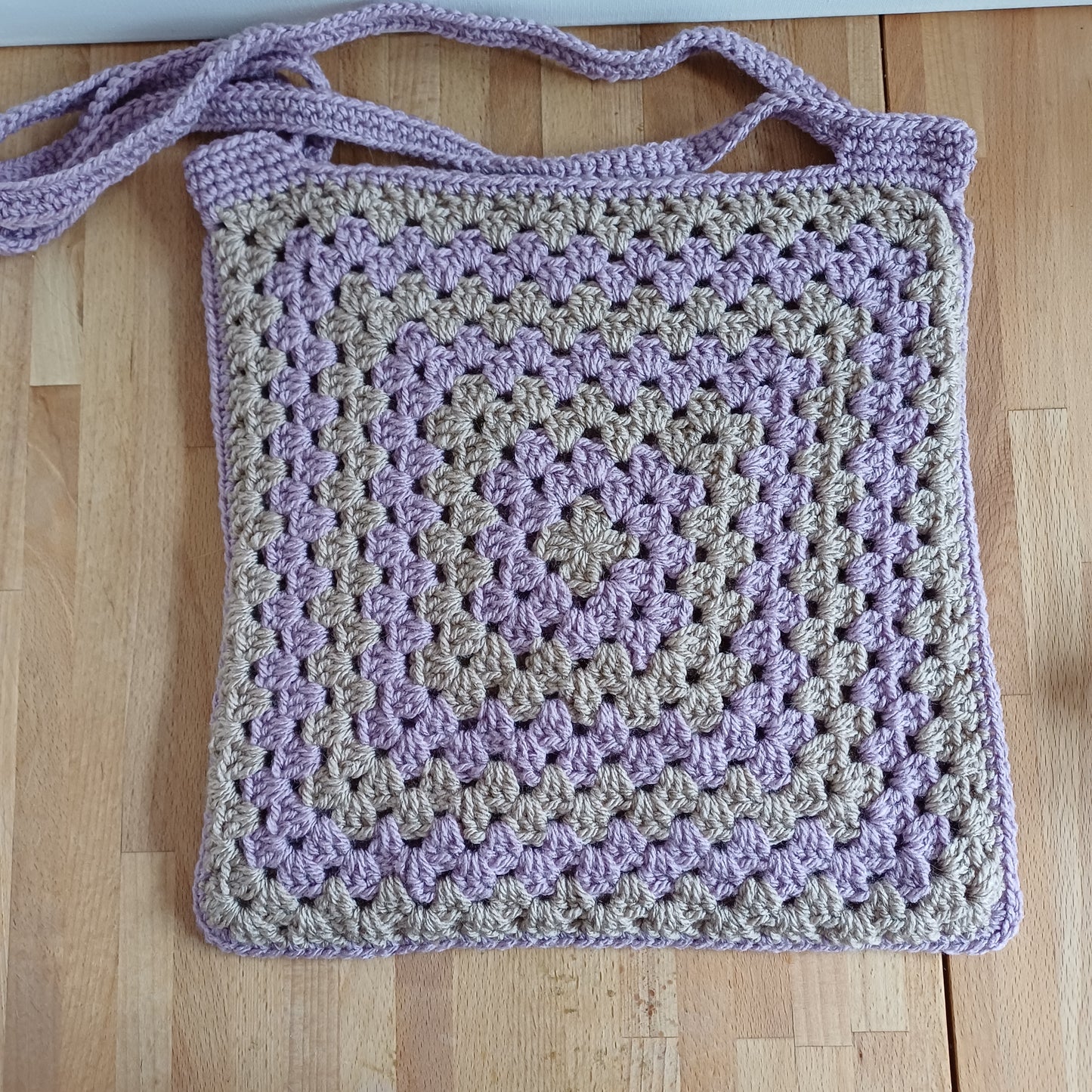 Tote bag mauve et beige