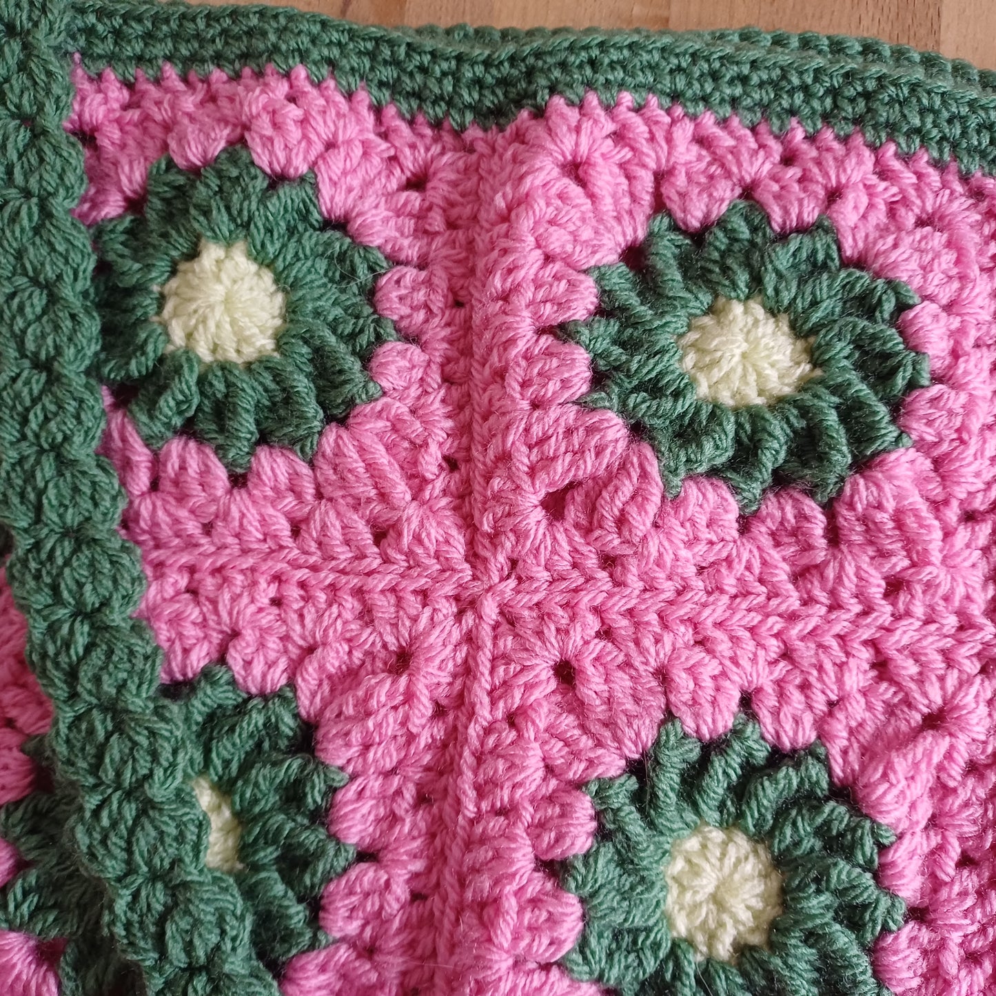 Grand sac bandoulière rose et vert