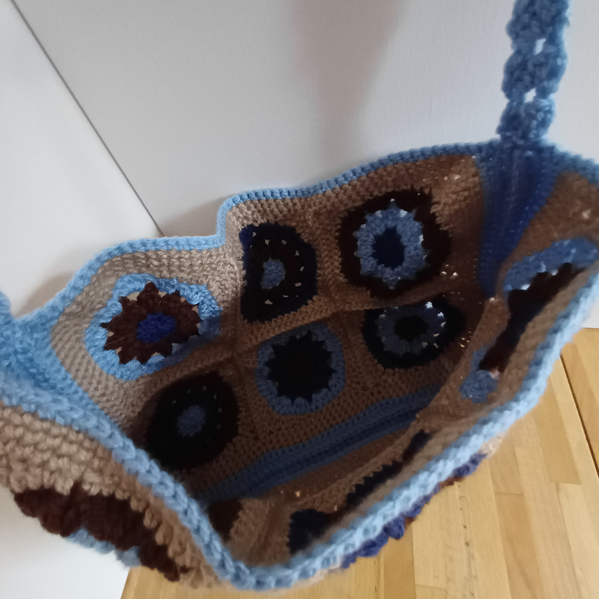 Grand sac bandoulière bleu clair