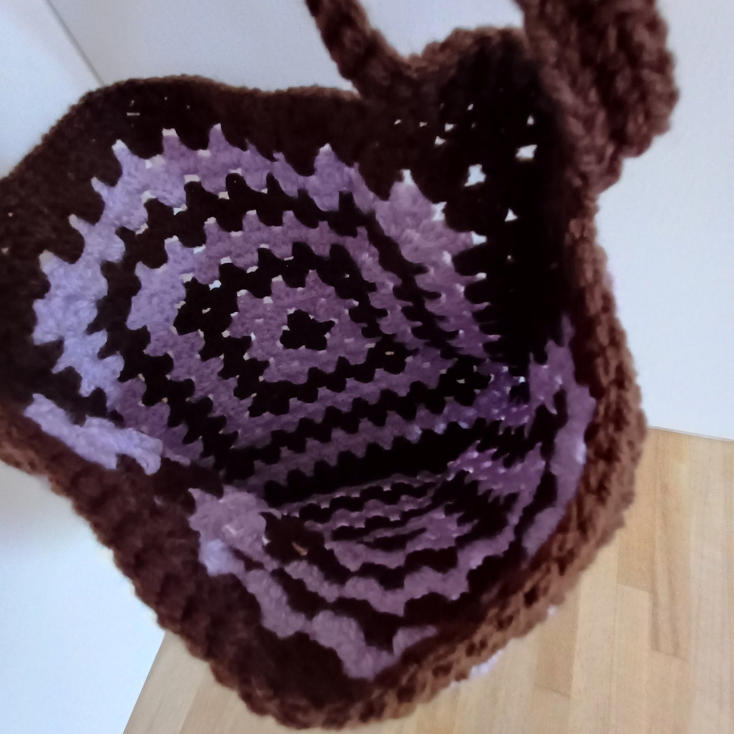 Tote bag marron et rose
