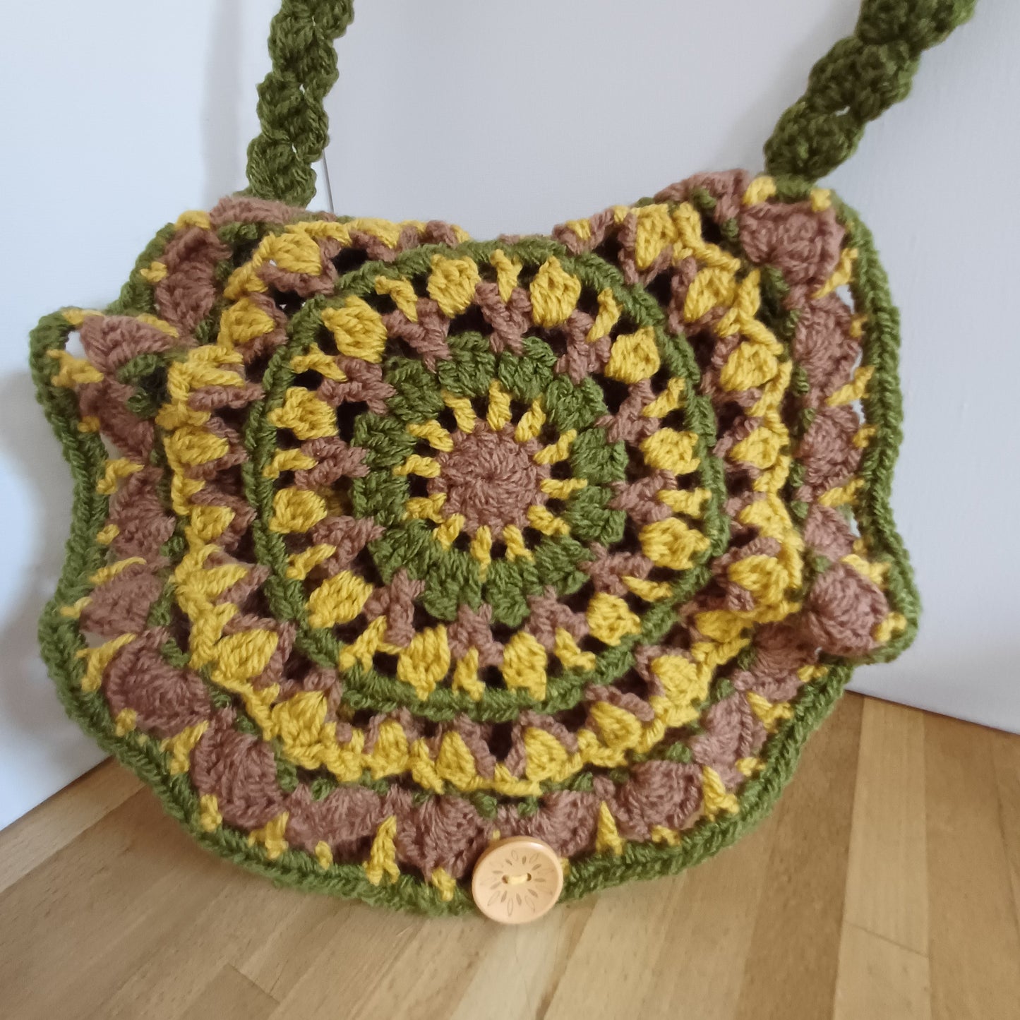 Sac rond mandala marron