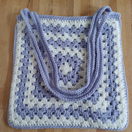 Tote bag mauve et blanc