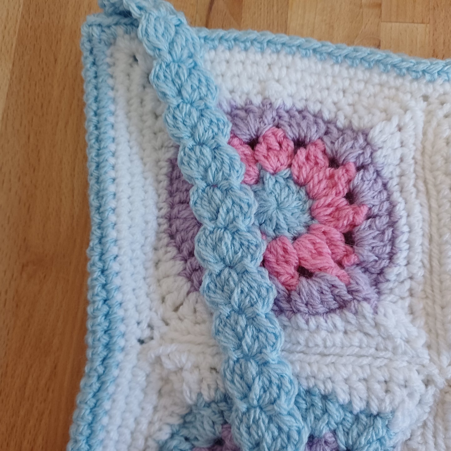 Grand sac bandoulière bleu, violet et rose