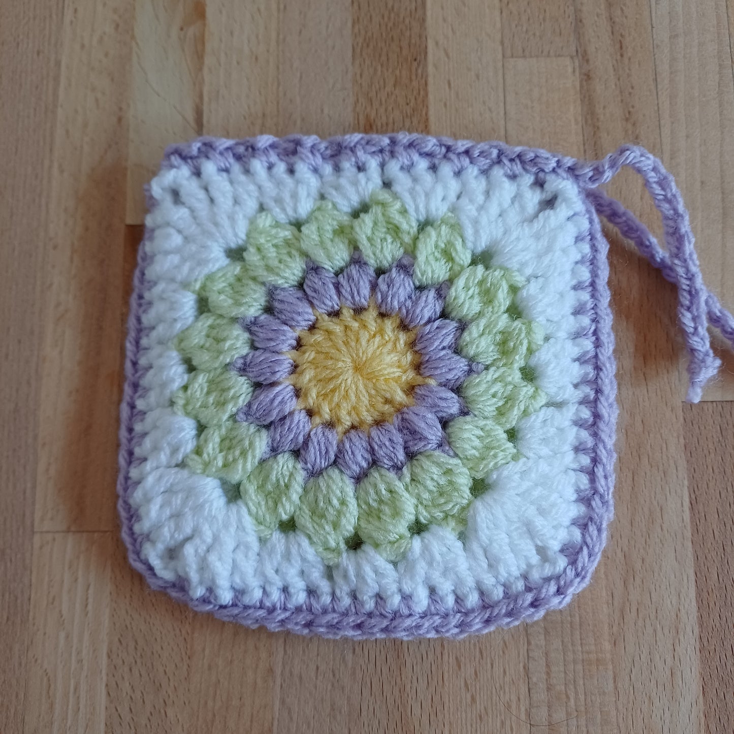 Pochon granny mauve et vert clair