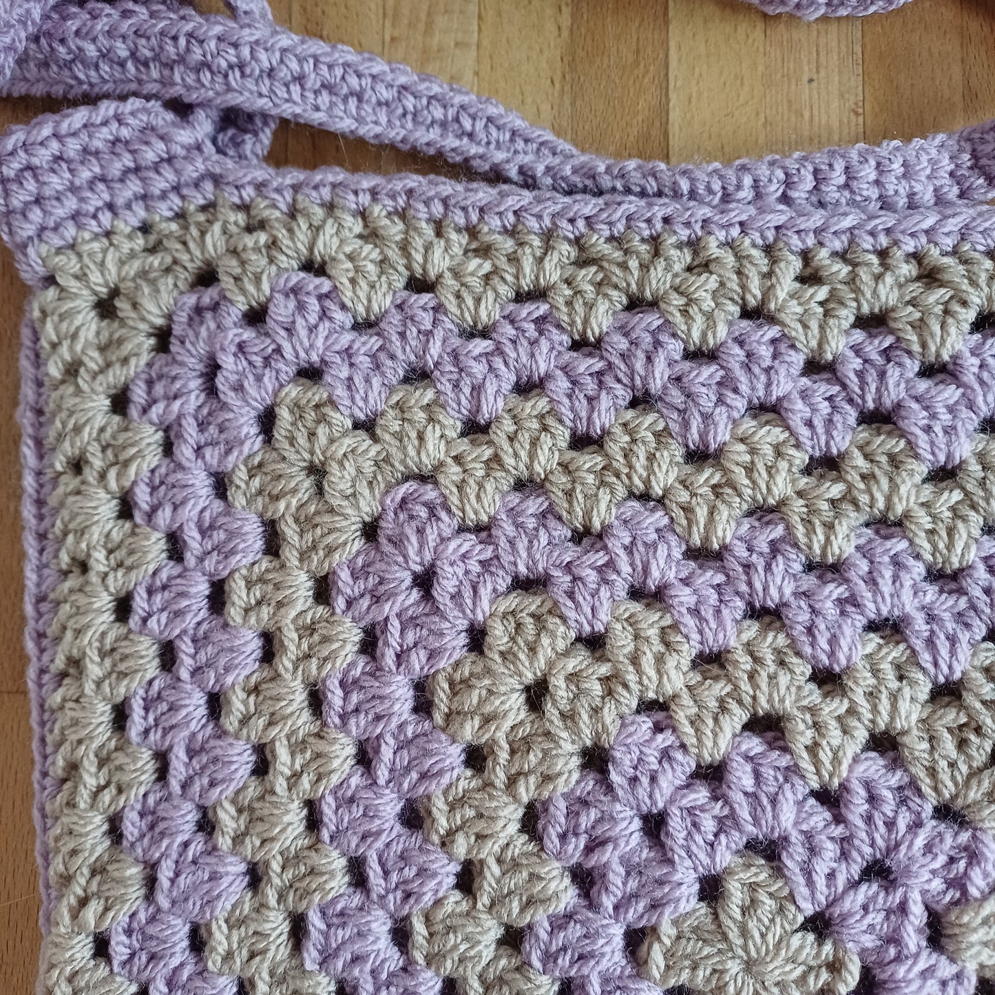 Tote bag mauve et beige
